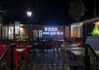 “Beer Garden” lighting and signage